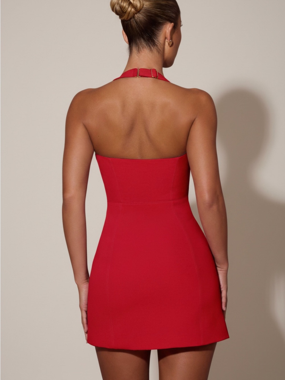 NWT Oh Polly Lenore
Heart-Detail Halterneck A-Line Mini Dress in Red - Picture 2 of 5